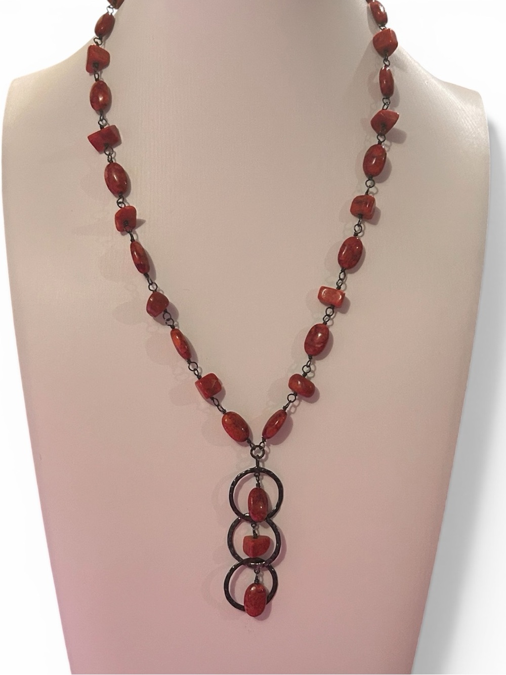 Vintage Sponge Coral and Sterling Silver Necklace